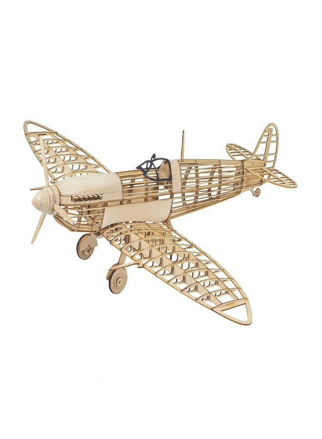 Viloga 3D Wooden Puzzles DIY Spitfire Fighter Model Aircraft 1:25, Laser Cut Balsa Wood Model Airplane Kits to Build for Adults, Wooden Models Airplane Jigsaw Puzzles for Home Decoration Birthday Gift - Image 3